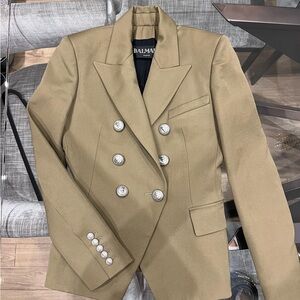 Balmain Beige Double-Breasted Blazer